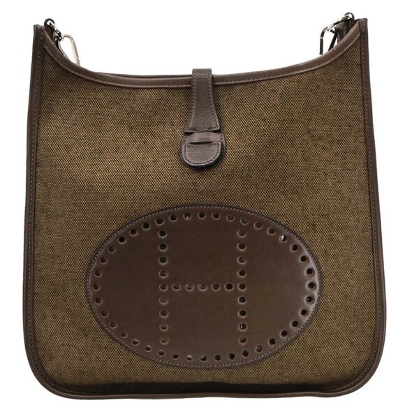 Hermes Ebene Toile H Chamonix Evelyne 2 29 PM Shoulder Bag RB□L - Picture 1 of 10